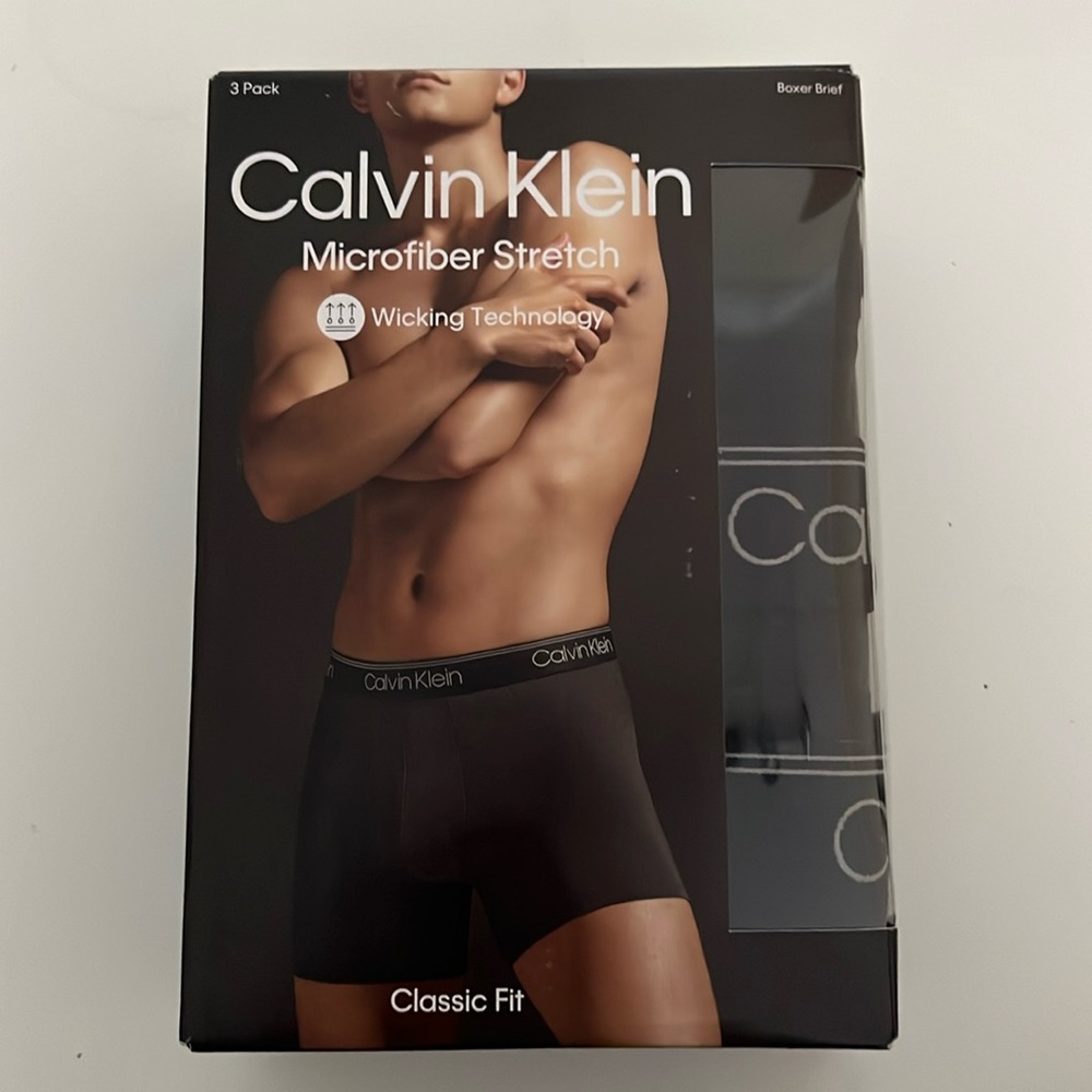 MENS CALVIN KLEIN microfiber stretch boxer brief - 3 pack unopened
